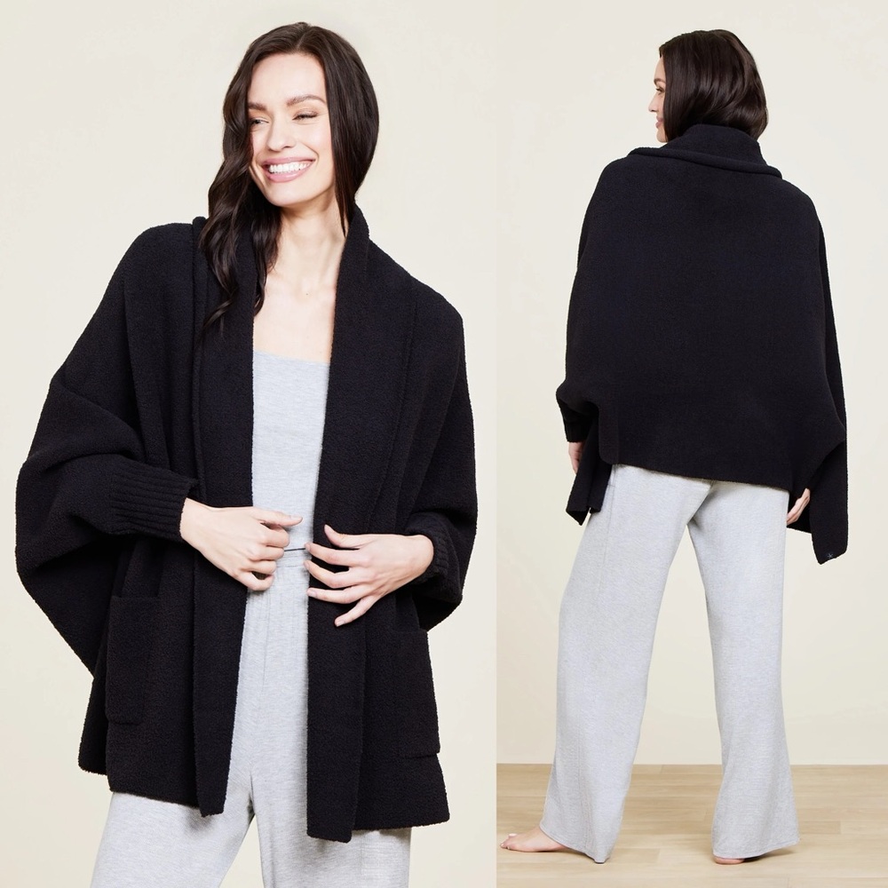 Barefoot Dreams Black CozyChic Blanket Wrap